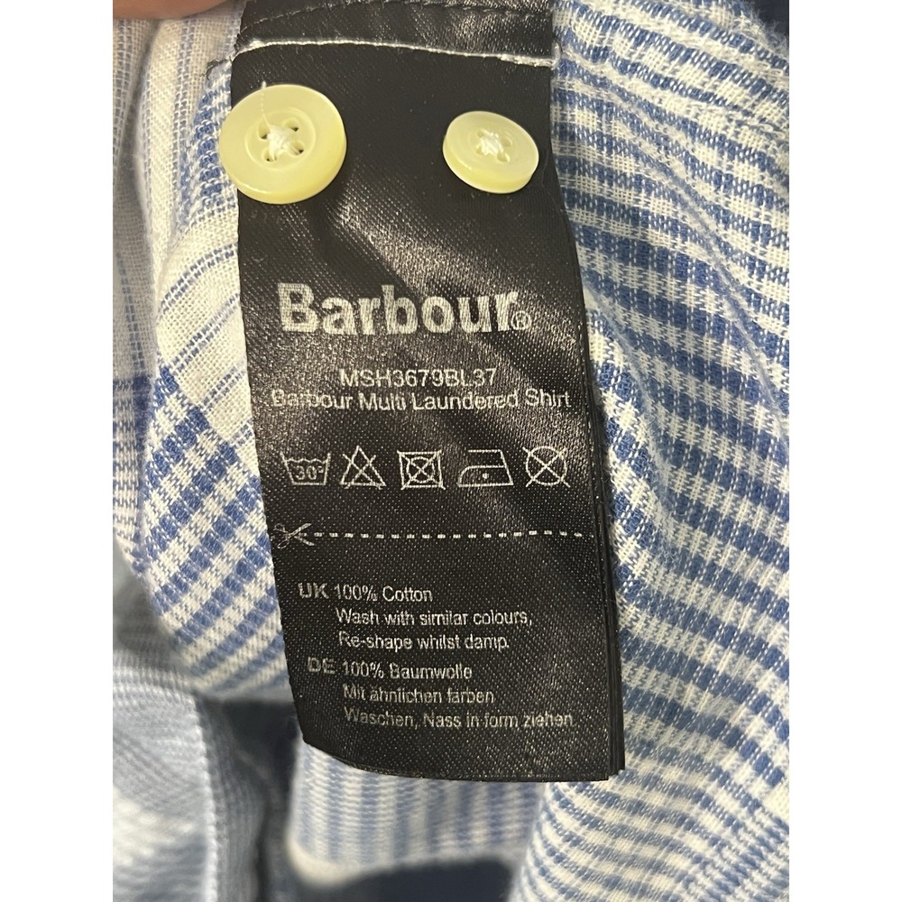 Barbour Button Down Gingham Patchwork Shirt Size … - image 4